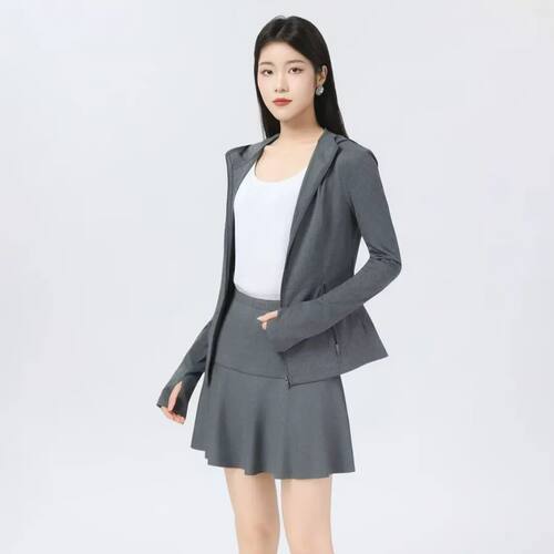 AMASS/阿玛施新款显瘦长袖简约纯色时尚运动修身瑜伽外套女540062