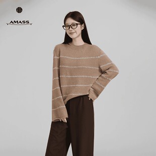 阿玛施新款时尚休闲百搭显瘦韩版套头山羊绒针织衫538184