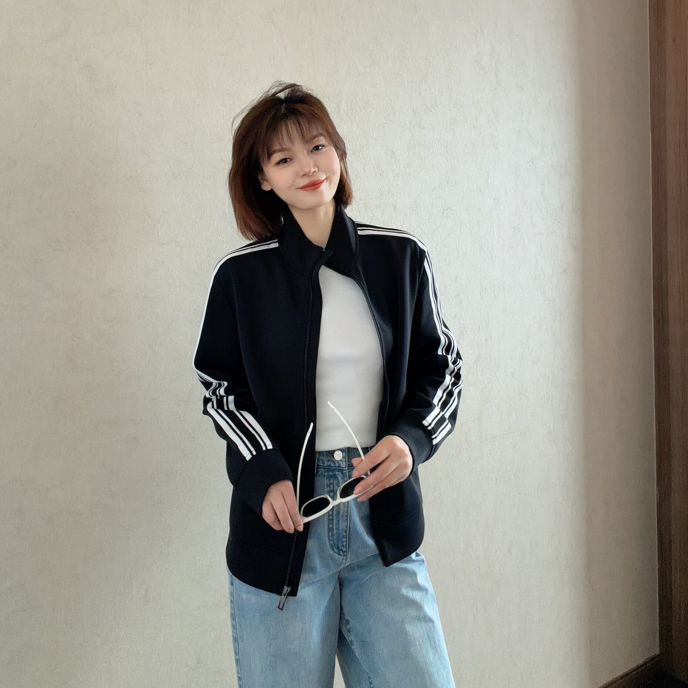 AMASS/阿玛施阿普瑞风时尚百搭侧边条纹休闲运动卫衣外套540163