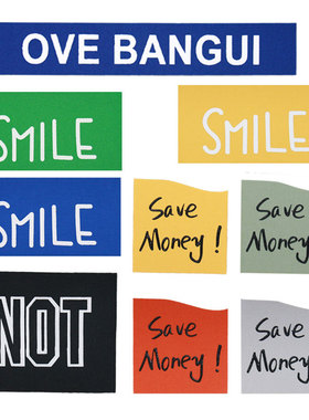 黑色大号长条胶印彩色字母装饰标衣服布标补丁贴布贴服装配饰商标