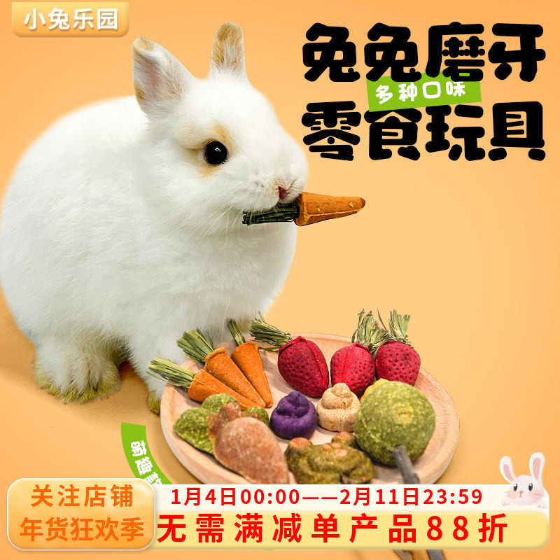 兔子磨牙玩具天然解闷玩具荷兰猪龙猫零食棒棒糖可爱造型草饼草球