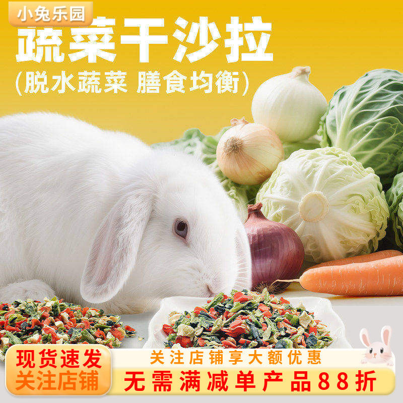 兔子磨牙零食蔬菜沙拉干水果干兔子龙猫小宠通用天然有机零食100g