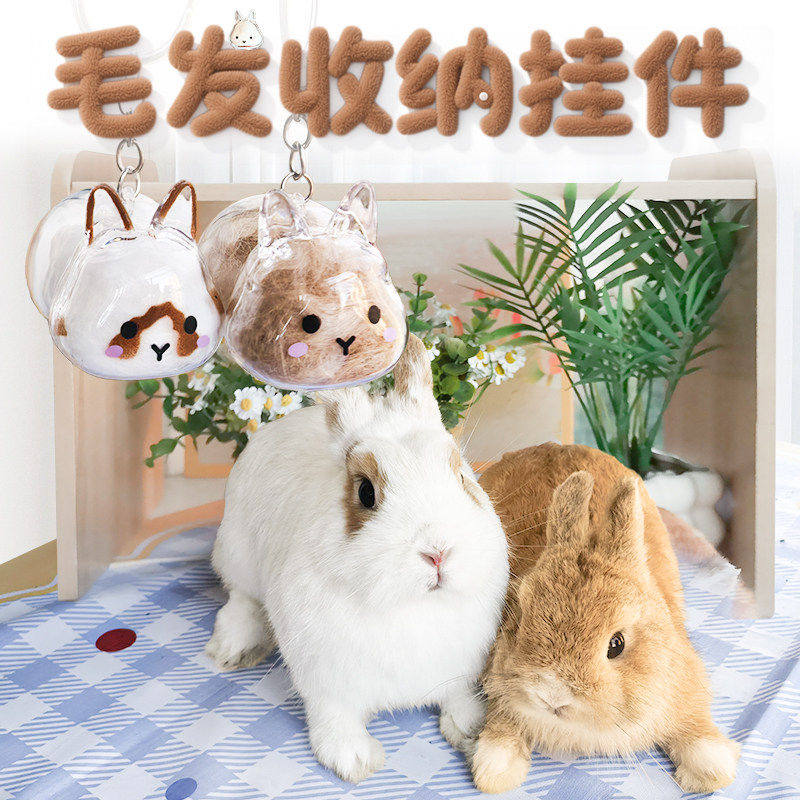兔毛挂件收纳透明盒钥匙扣纪念品图片