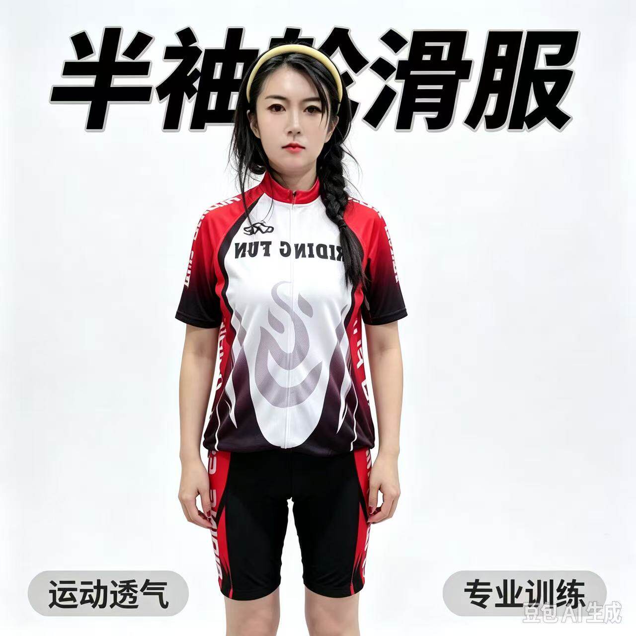 新款短袖轮滑服 成人儿童轮滑服 分体轮滑服速干透气专业夏季轮滑