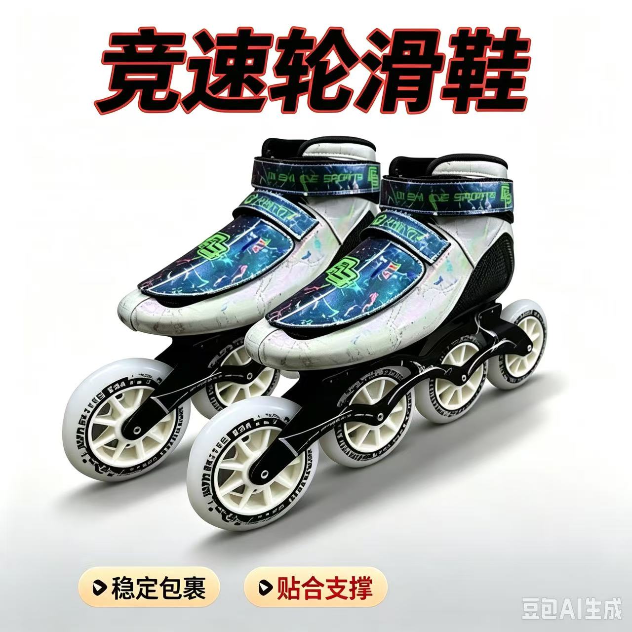 波斯特竞速轮滑鞋碳纤维轮滑鞋鞋碳纤竞速热塑儿童脚型男女成人