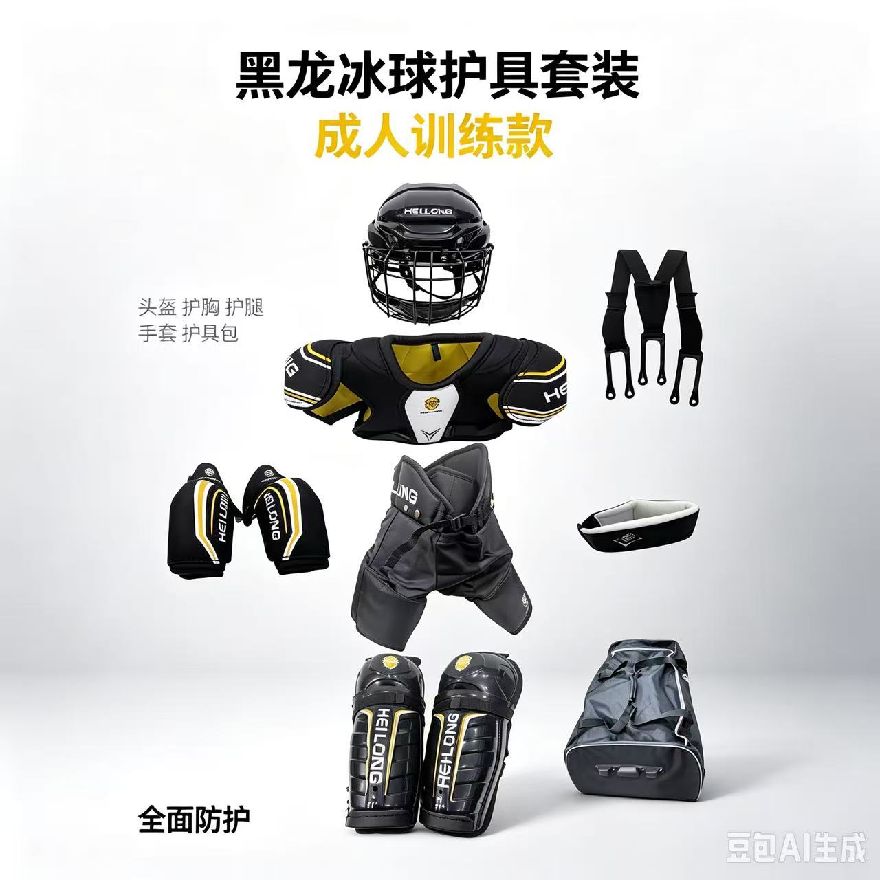 黑龙冰球护具 成人儿童专业打冰球护具 全套冰球护具训练比赛护具