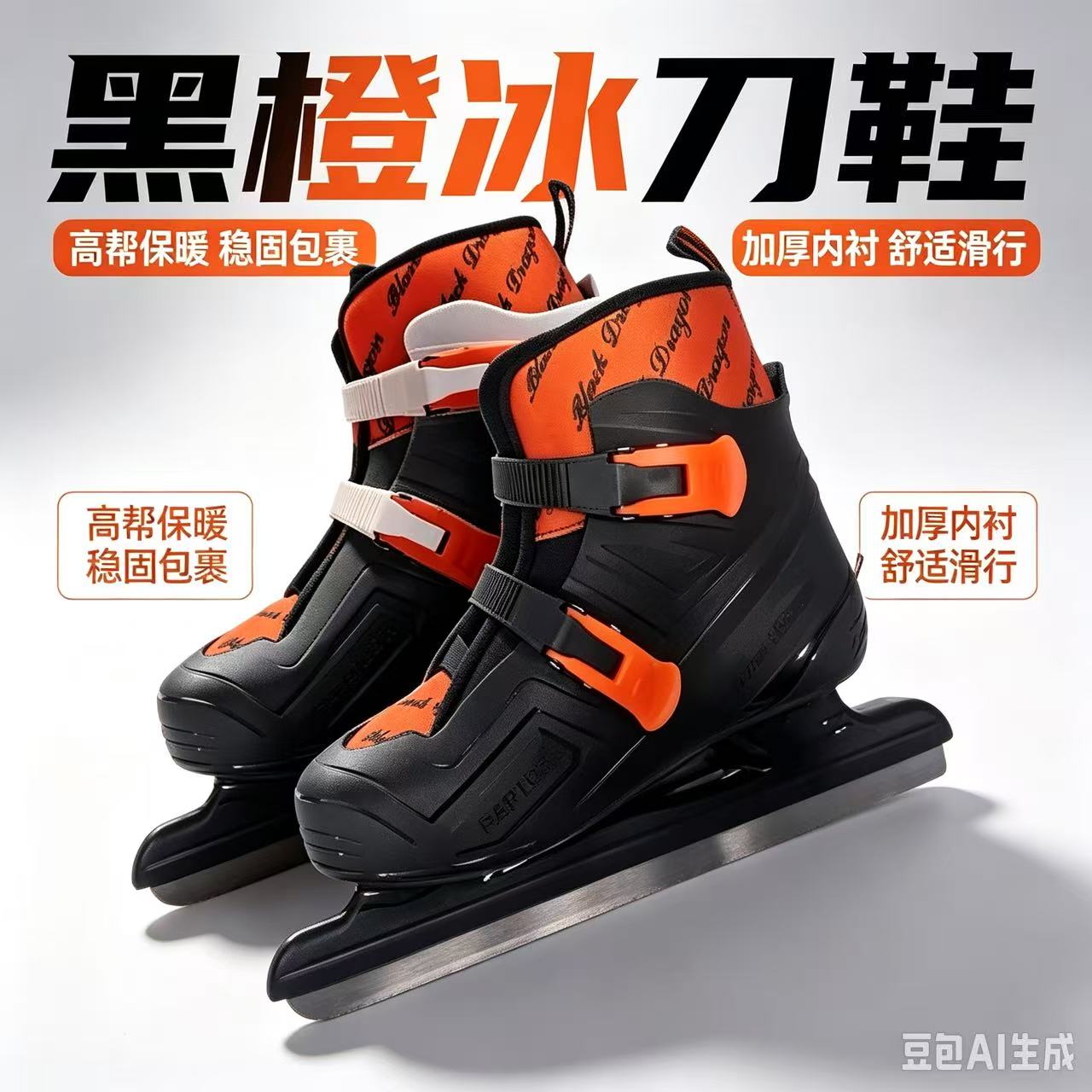 黑龙正品速滑滑冰鞋男女儿童保暖冰刀鞋球刀初学者成人溜冰鞋加厚