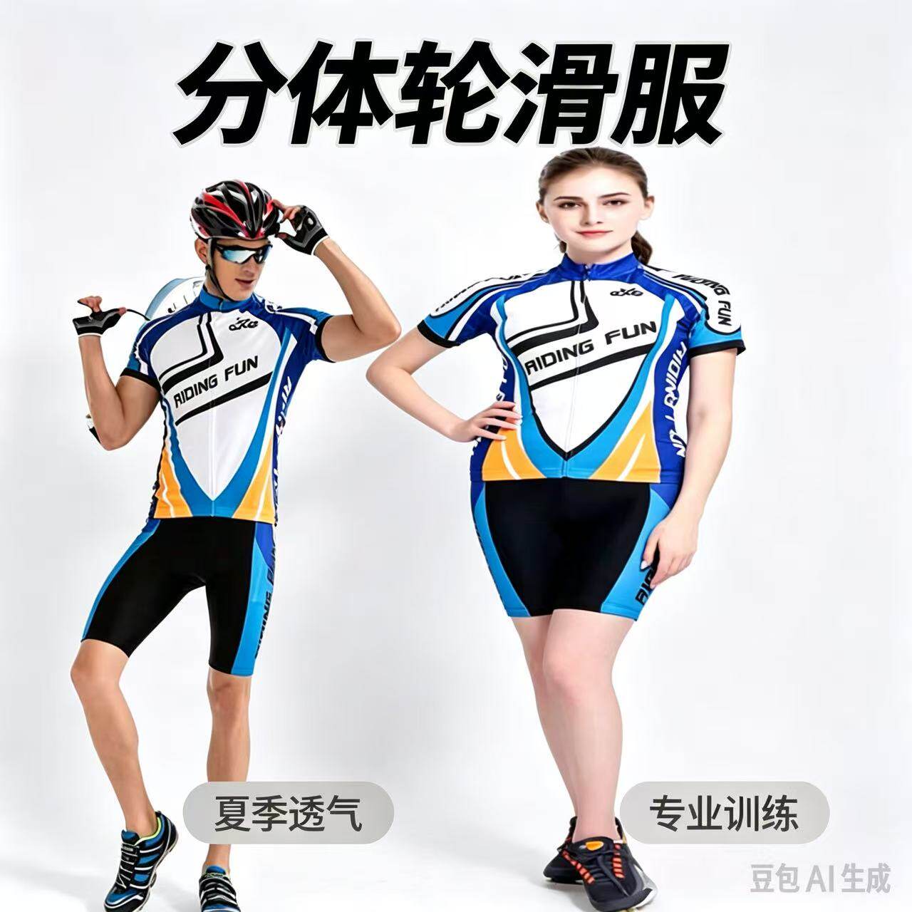 轮滑服 短袖轮滑服 专业成人青少年轮滑服 透气夏季轮滑服分体