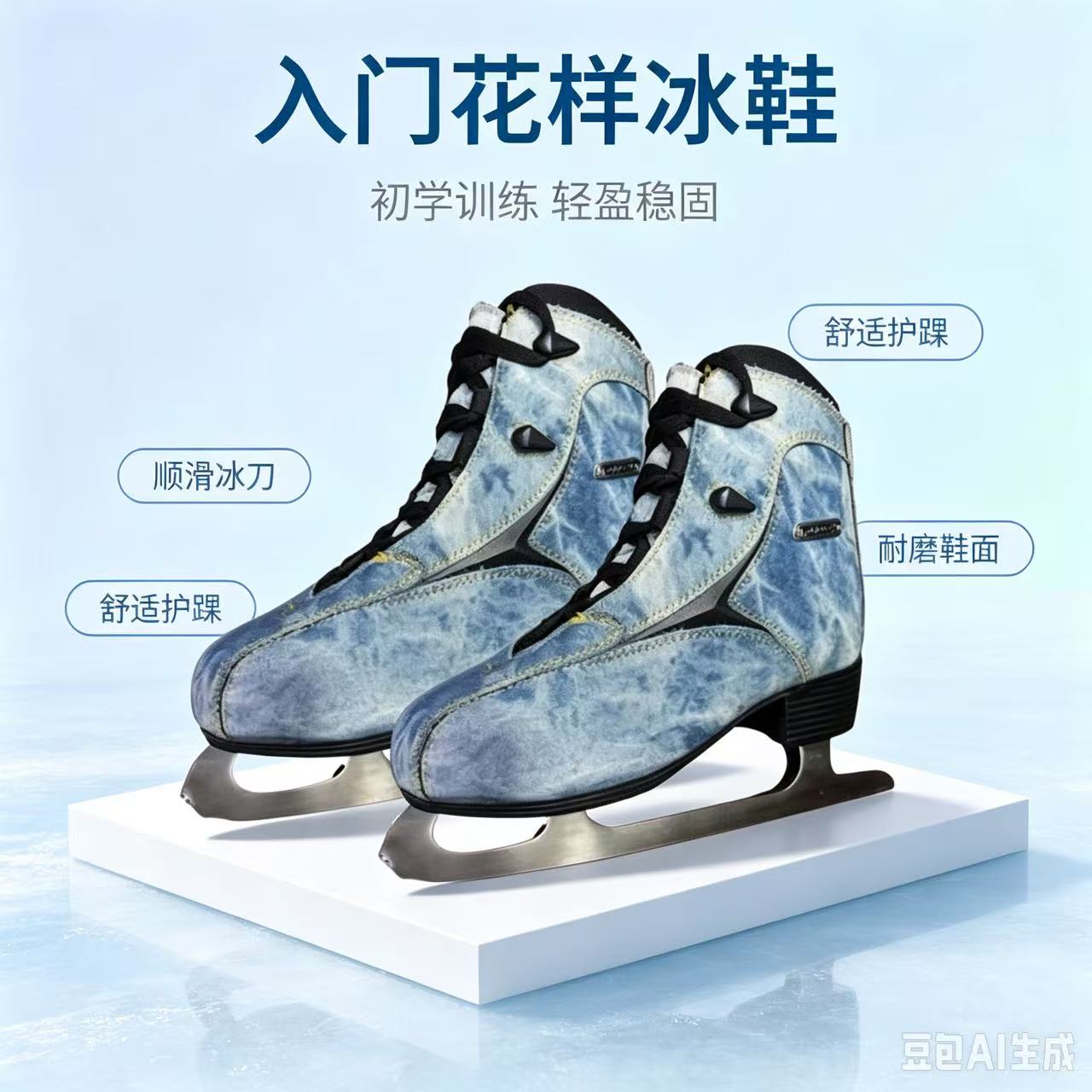 意大利Roces Denim Skates花样滑冰鞋成人冰刀鞋专业溜冰鞋真冰鞋