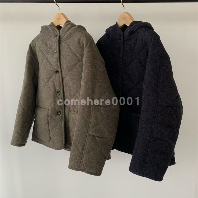 现货速发韩国东大门代购Underson2025秋季新款连帽菱格棉服外套