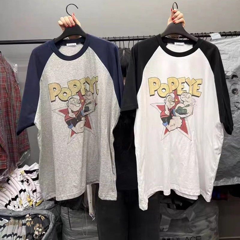 现货速发韩国东大门代购CREDITO2025夏季新款卡通大力水手插肩T恤