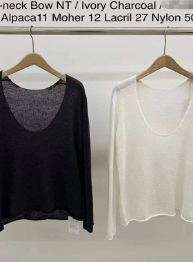 韩国东大门代购mohhe2025秋季新款慵懒v领显瘦薄款羊毛针织衫女