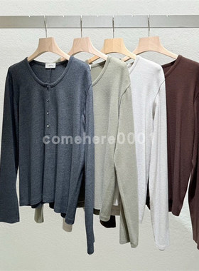 现货速发韩国东大门代购statement2025秋季新款半系扣宽松上衣