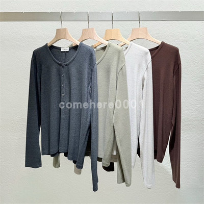 现货速发韩国东大门代购statement2025秋季新款半系扣宽松上衣