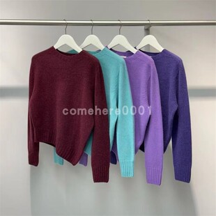 现货速发韩国东大门代购water2025秋冬新款简约休闲纯色圆领毛衣