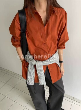 现货速发韩国东大门代购atmosphere2025秋季新款洋气净色百搭衬衫