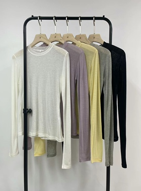 现货速发 韩国东大门代购24春atmosphere女士时尚百搭圆领打底衫