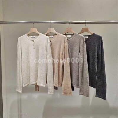 现货速发韩国东大门代购STATEMENT-a2025秋季新款半系扣针织衫