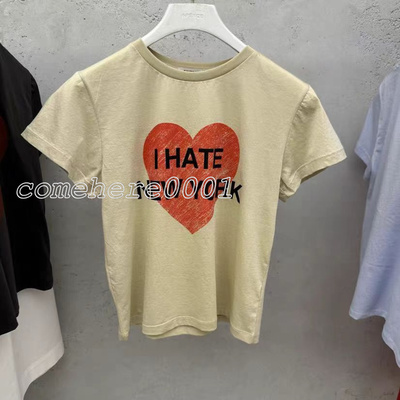 现速发韩国东大门代购sixteen2026春夏新款字母爱心印花短袖T恤