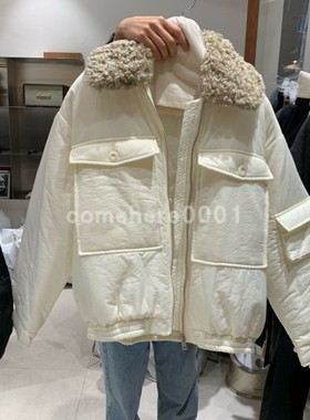 现货速发韩国东大门代购tempting2025秋冬新款设计感毛绒翻领外套