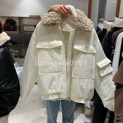 现货速发韩国东大门代购tempting2025秋冬新款设计感毛绒翻领外套