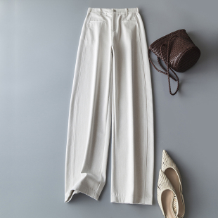 后松紧腰阔腿香蕉裤 骨线弯刀裤 天丝莫代尔棉柔软高腰显瘦牛仔裤
