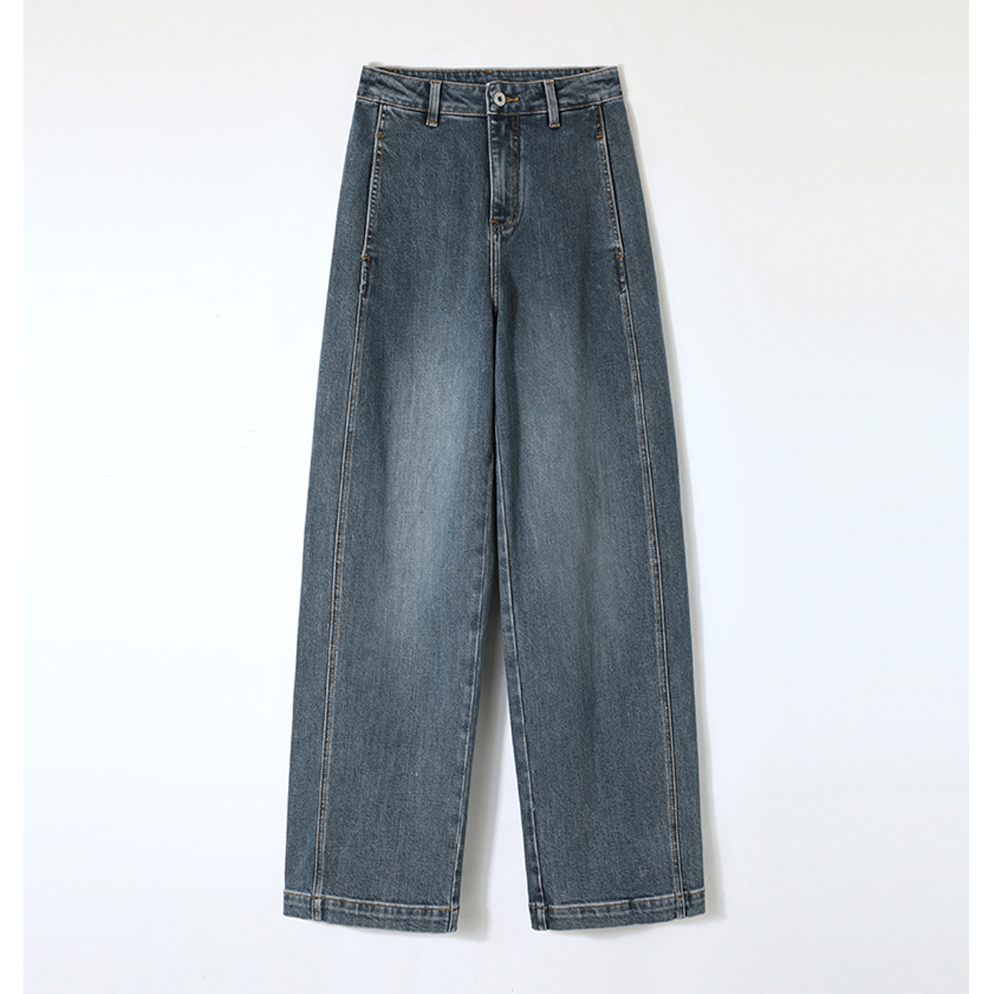 含竹纤维立裁解构香蕉裤牛仔裤女