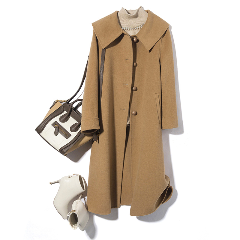 气质减龄简约全羊毛中长款双面呢