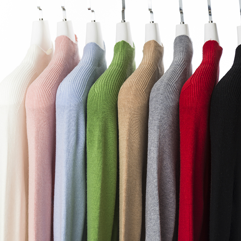 半高领针织衫山羊绒桑蚕丝混纺