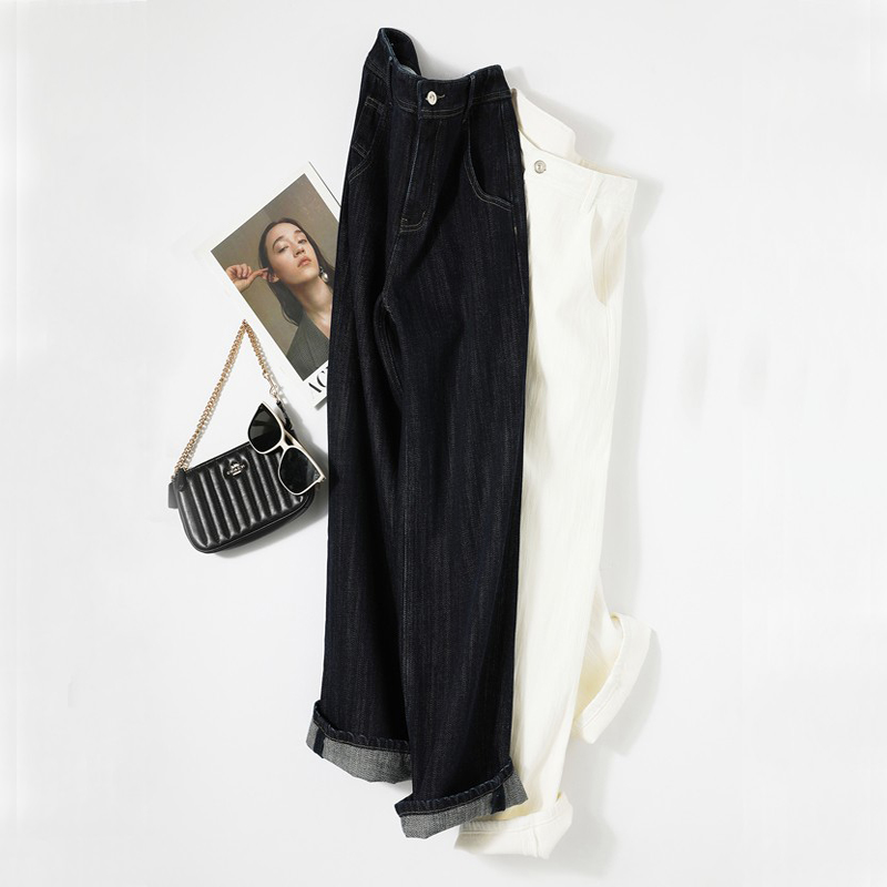 柜上同品质面料3000+天花板优质海岛棉牛仔裤显大长腿直筒拖地裤