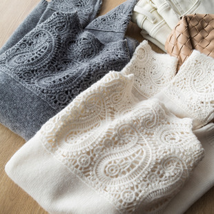 针织套头衫 温柔气质 巨柔软羊绒羊毛优雅重工腰果花钩花镂空法式