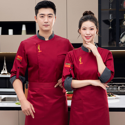 秋季中式餐厅厨师工作服长袖