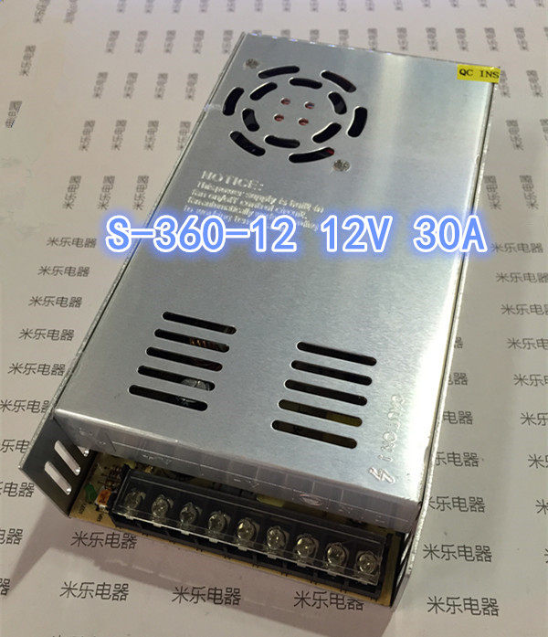 12V30A直流开关电源S-360-12 12V360W LED广告屏 变压器稳压器