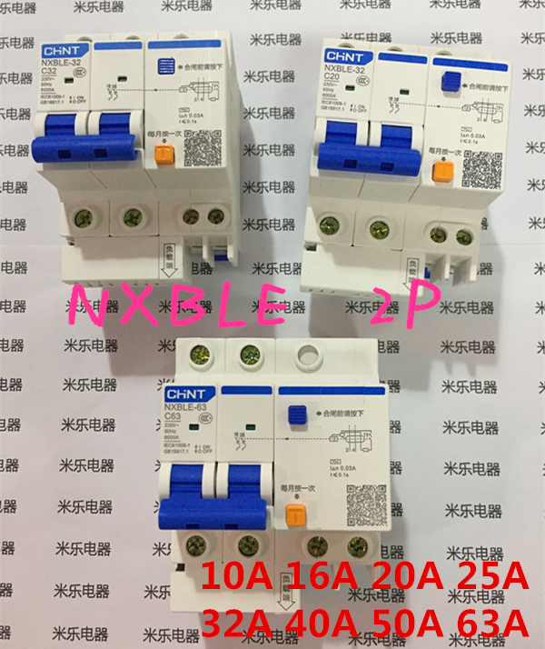 正泰昆仑漏电保护器开关NXBLE 2P6A10A16A32A63A家用断路器DZ47LE