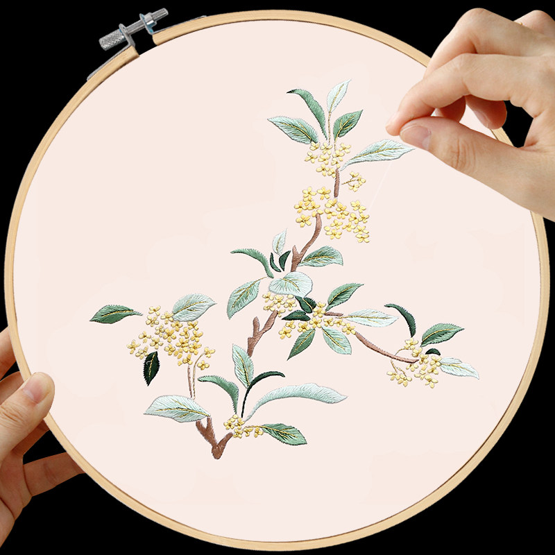 苏绣初学者手工diy套件桂花飘香