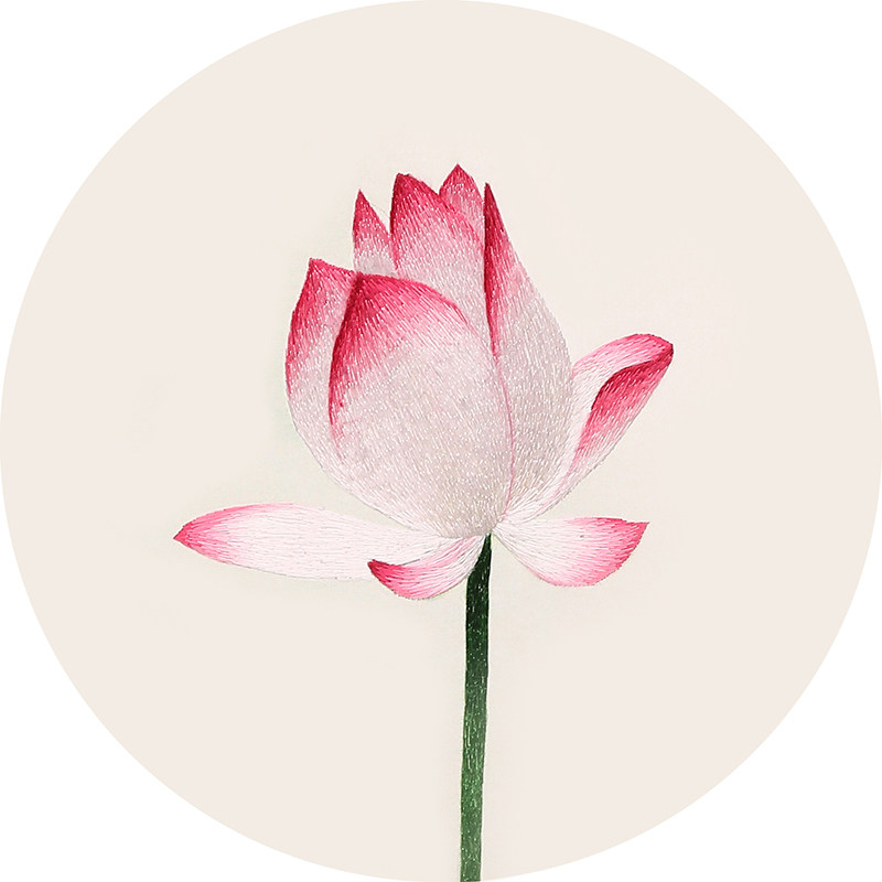 diy材料初学入门荷花苏绣刺绣