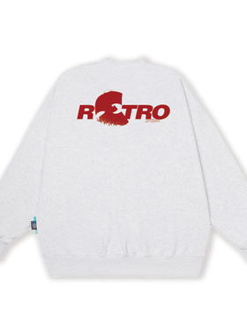 Retro project春秋季新款美式潮牌圆领长袖T恤男女宽松加绒卫衣