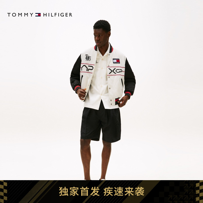 Tommy男装抽绳腰刺绣运动短裤