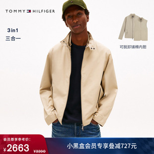 Tommy26春夏新款 三合一商务休闲立领行政哈灵顿棉服夹克外套 男装