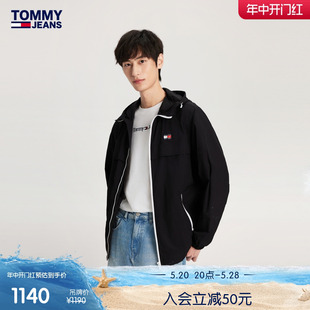 Tommy 24新款 宽松轻薄 春男女户外运动印花连帽夹克外套19789