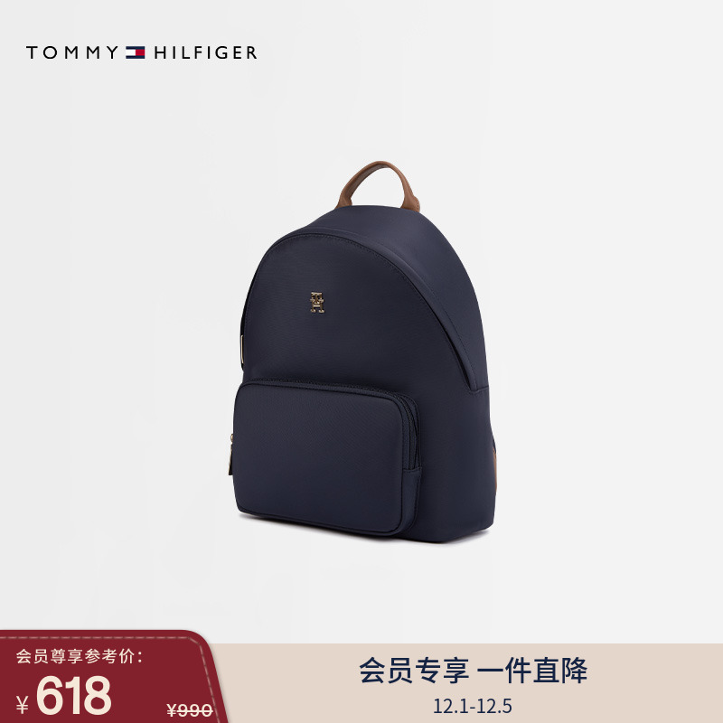 Tommy女装字母大容量双肩背提包
