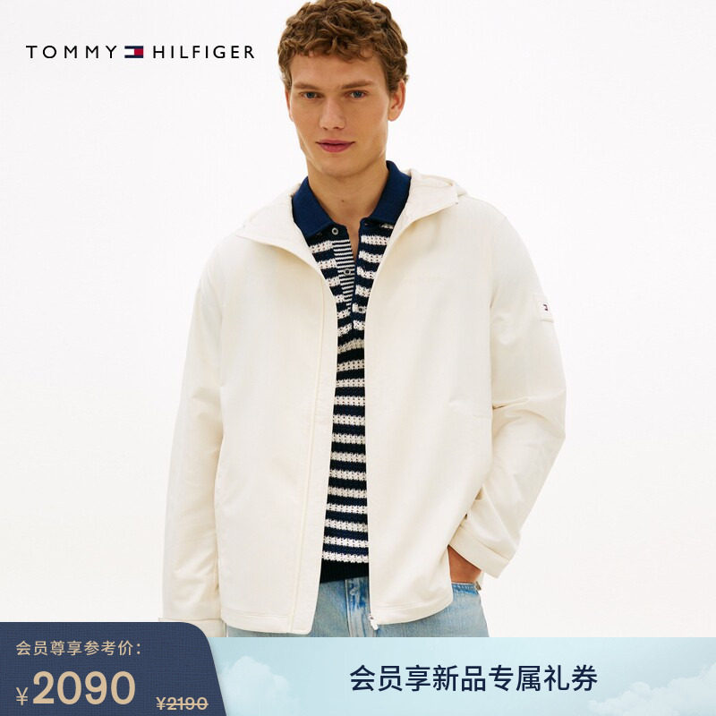 【防晒吸湿轻薄速干】Tommy26春夏新款男装运动徒步连帽夹克外套