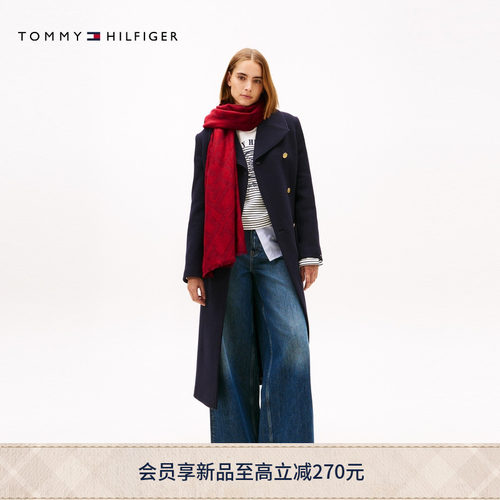 Tommy女装含羊毛混纺提花围巾