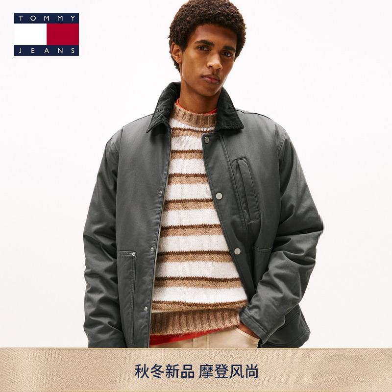 Tommy男装工装风灯芯绒翻领夹克