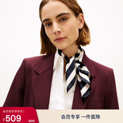 Tommy女装桑蚕丝条纹领巾方巾