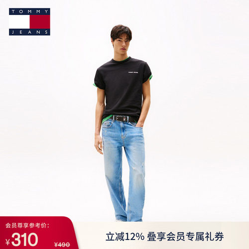 Tommy男装彩色字母印花纯棉T恤