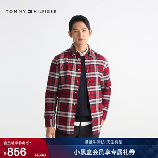衬衫 纯棉复古休闲大格纹长袖 Tommy秋冬男装 外套 重磅牛津纺