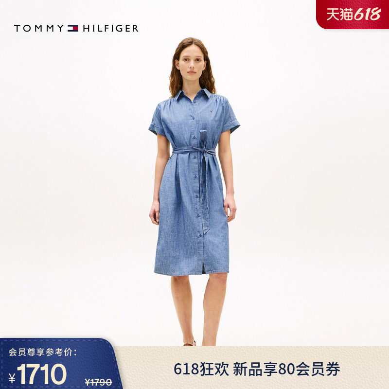 Tommy26春夏新款女装纯棉气质收腰显瘦宽松青年布衬衫裙连衣裙