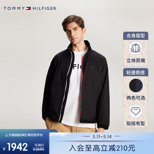 Tommy 春夏男休闲通勤立领单夹克外套78JA340 24新款 撞色门襟