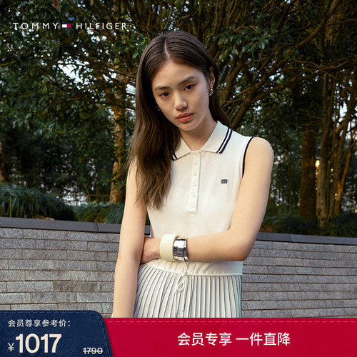 Tommy女装收腰无袖百褶POLO长袖